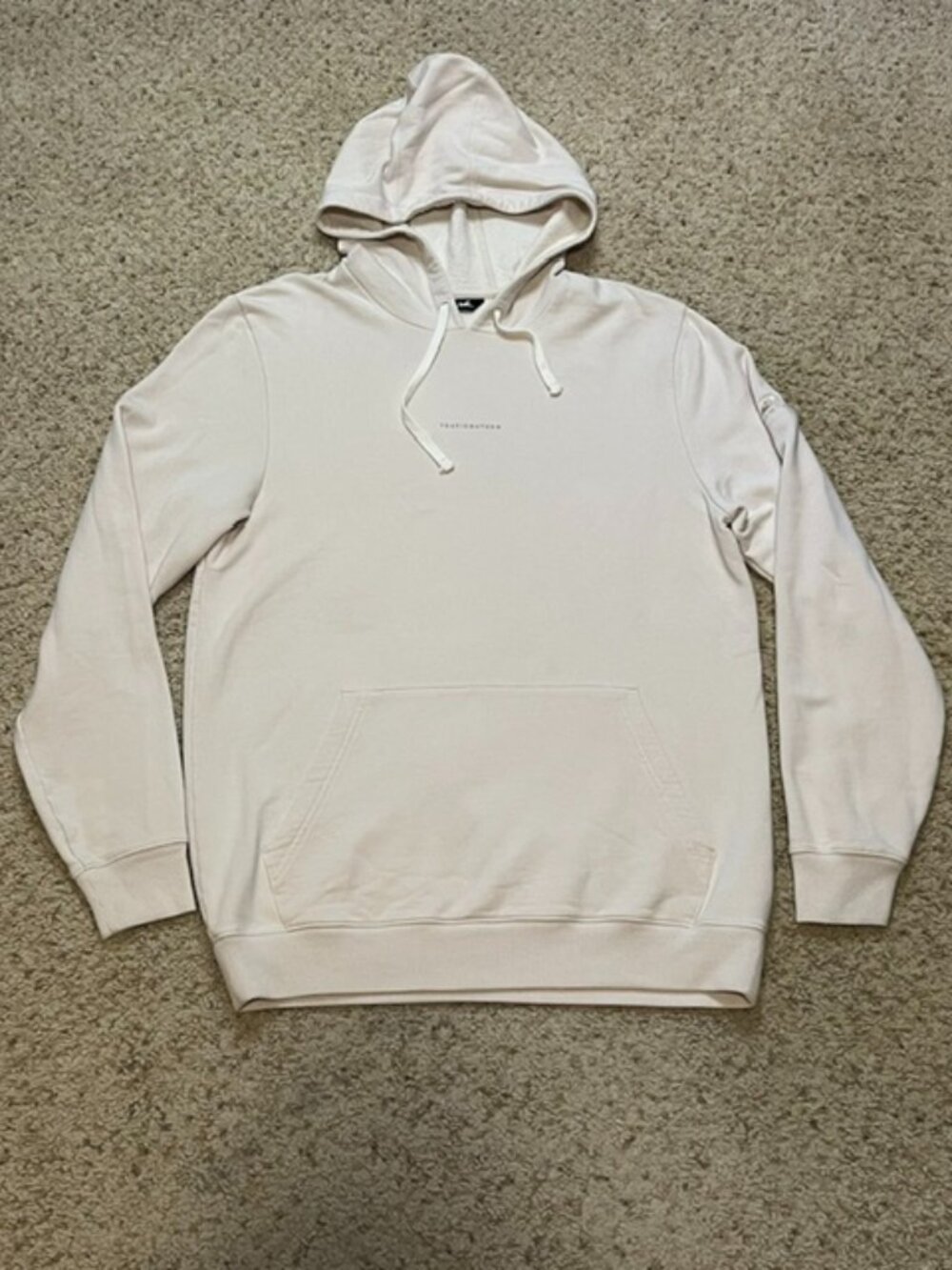 Travis Mathew Moonbeam Cream Beige Coastal Cloud Hoodie Sweatshirt Size L EUC